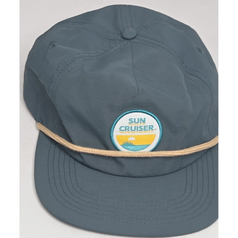 Sun Cruiser Hat Cap Blue Nylon Rope Snapback Patch Summer Retro Gorpcore OSFM